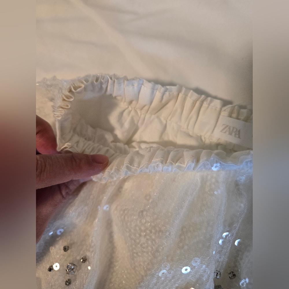 Zara White Sequin Skirt - Picture 10 of 10
